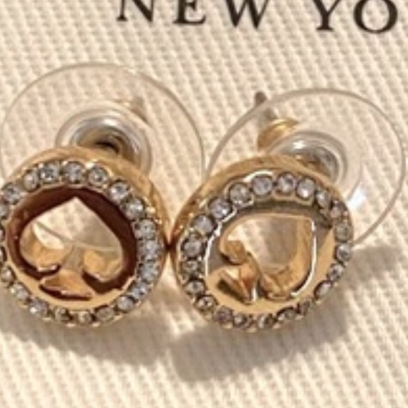 Kate Spade spot the spade rhinestone earrings